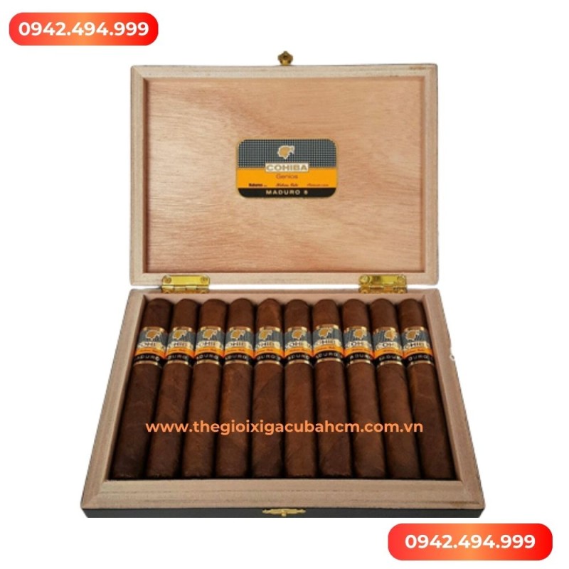 XÌ GÀ COHIBA Maduro 5 Genios hộp 10 điếu thumb