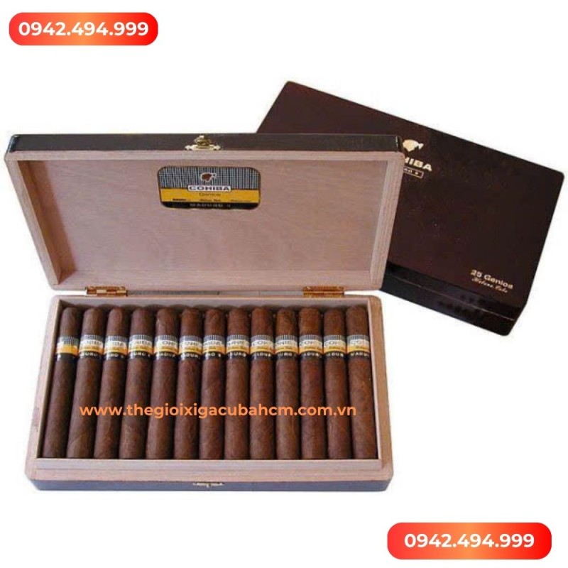 XÌ GÀ COHIBA  Maduro 5 Genios hộp 25 điếu thumb
