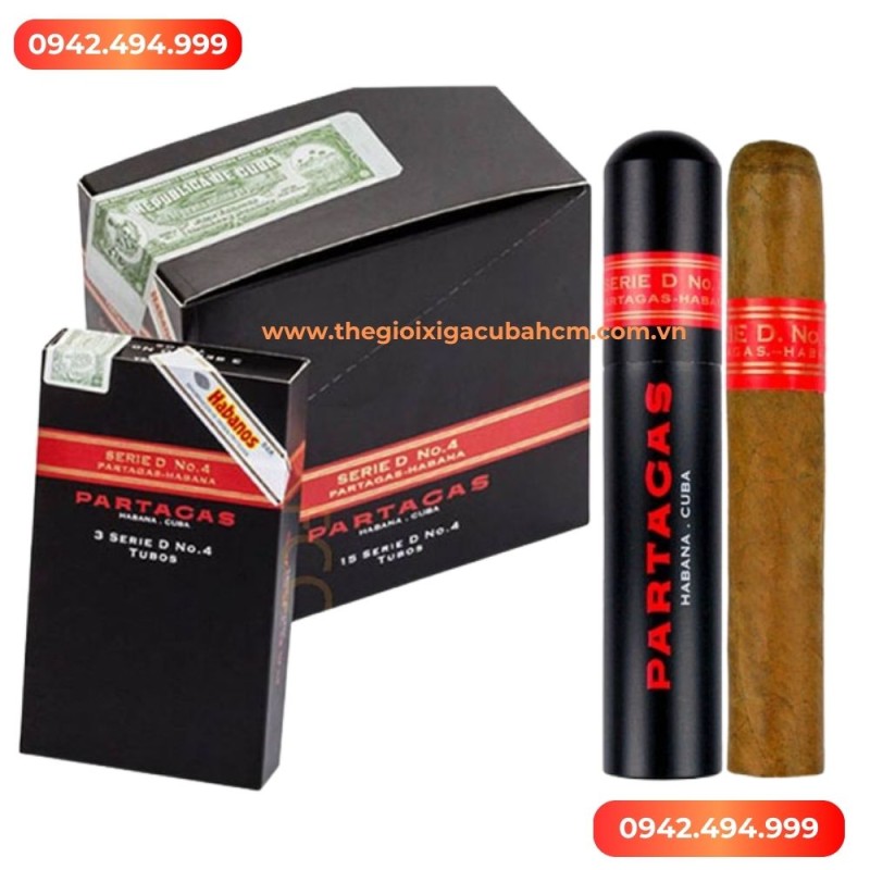 Xì gà Partagas D No 4 Tubos hộp 15 điếu thumb