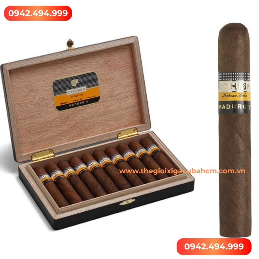 XÌ GÀ COHIBA Maduro 5 Genios hộp 10 điếu