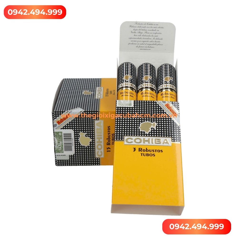 XÌ GÀ COHIBA Robustos tubos hộp 15 điếu