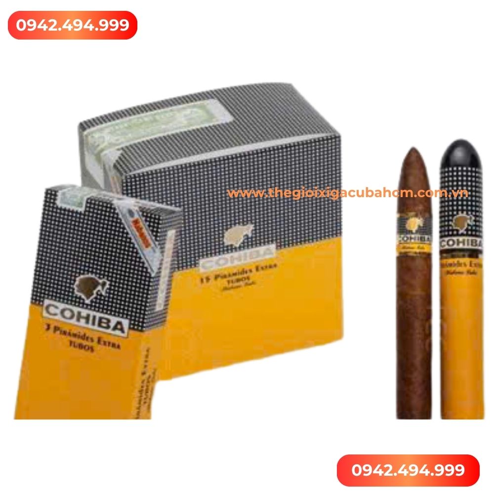 XÌ GÀ COHIBA  Piramides Extra Tubos hộp 15 điếu