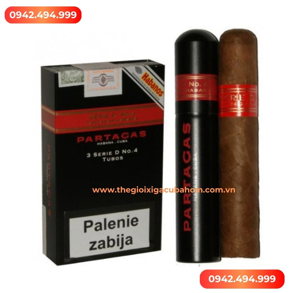 Xì gà Partagas D No 4 Tubos hộp 15 điếu