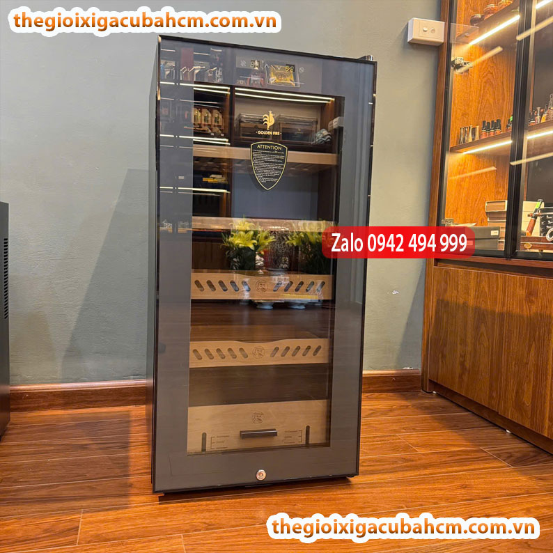 TỦ BẢO QUẢN XÌ GÀ GOLDEN FIRE SC 28D – HUMIDOR CAO CẤP, KIỂM SOÁT NHIỆT & ĐỘ ẨM CHUẨN CHUYÊN NGHIỆP thumb