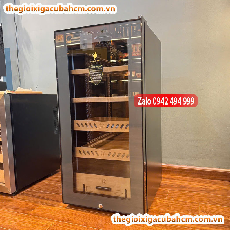 TỦ BẢO QUẢN XÌ GÀ GOLDEN FIRE SC 28D – HUMIDOR CAO CẤP, KIỂM SOÁT NHIỆT & ĐỘ ẨM CHUẨN CHUYÊN NGHIỆP thumb