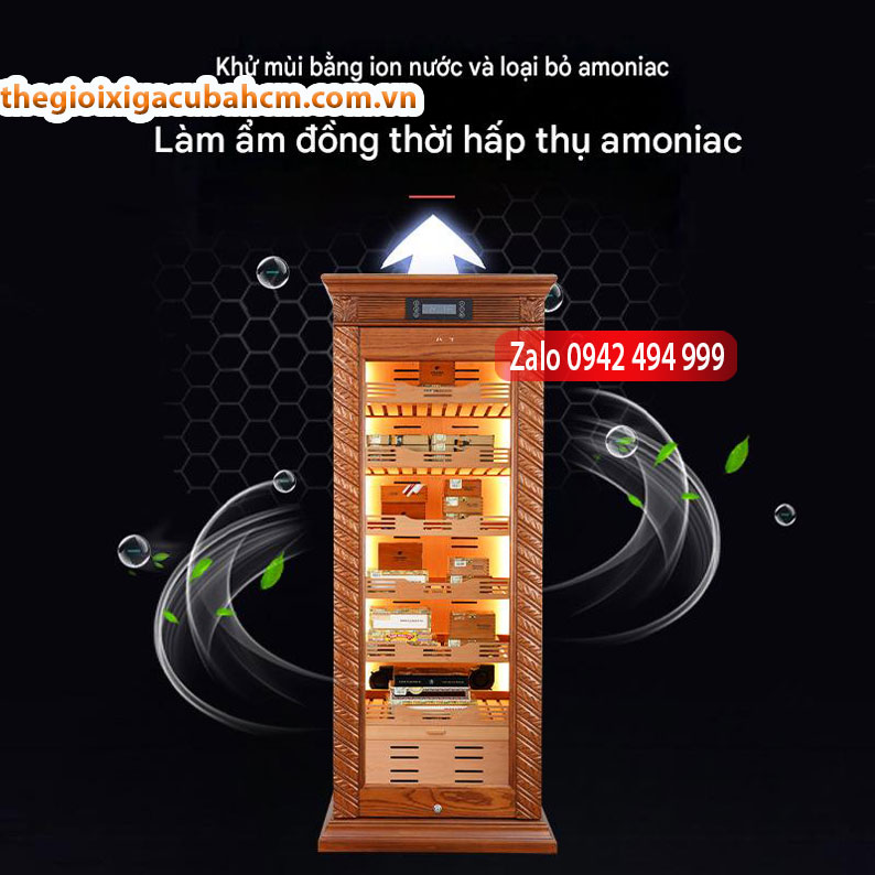 Tủ giữ nhiệt xì gà bằng gỗ tuyết tùng nguyên khối tùy chỉnh thumb